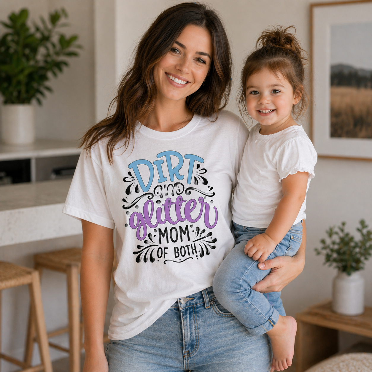 Dirt and Glitter Mom of Both T-Shirt