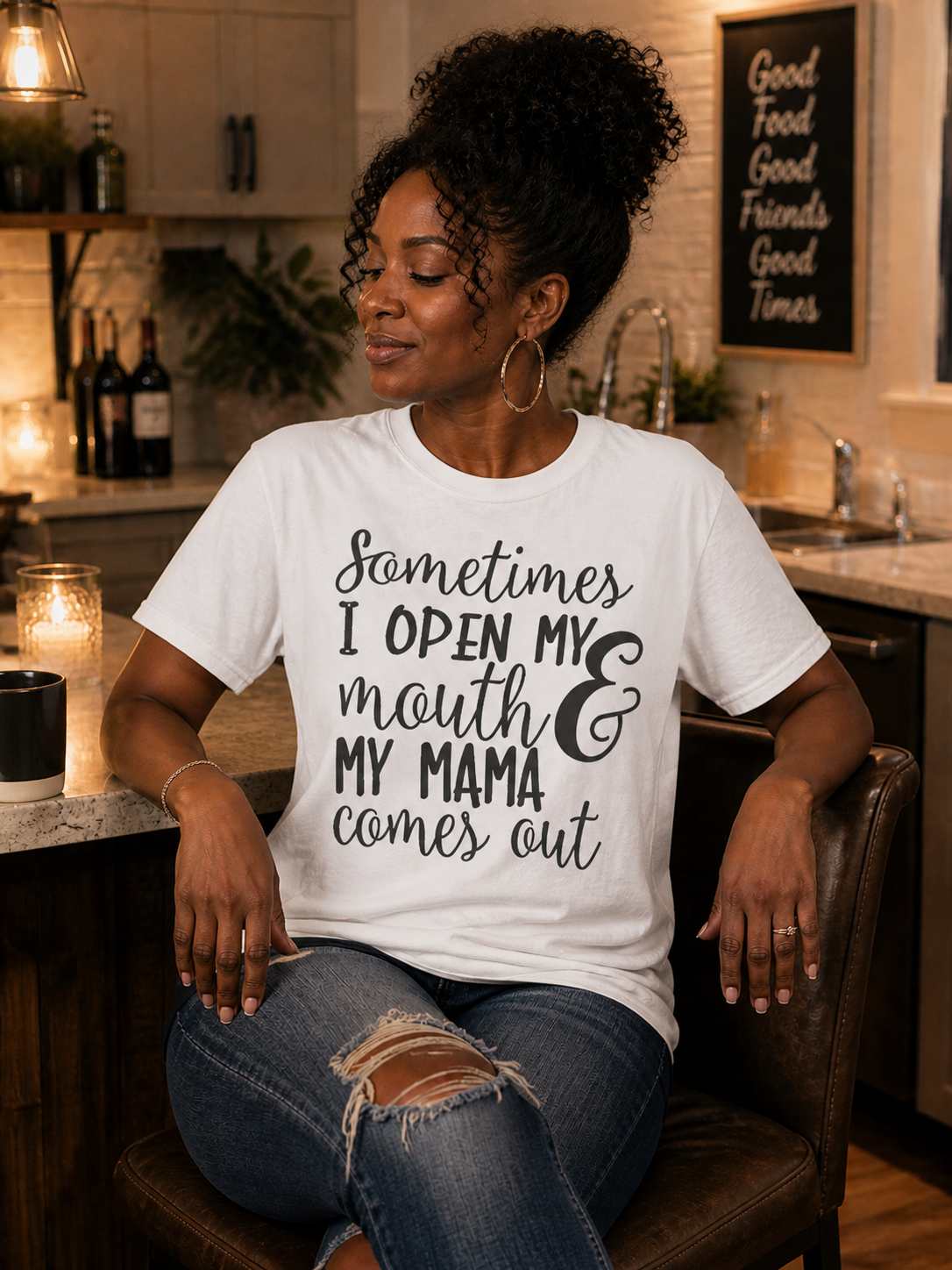 I Open My Mouth and My Momma T-Shirt